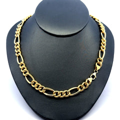 Necklaces Textured Hollow Figaro 7.5mm 18" 14K