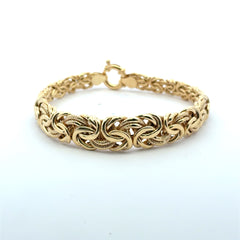 Bracelet Textured Byzantine Princess Cut 12mm 7.5" 10K