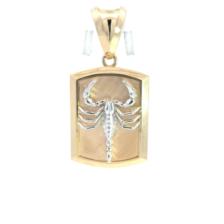 Pendant Two-Tone Scorpion on Dog Tag 46 10K