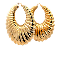 Earrings Ribbed-Textured Hoops 57 14.5mm 14K