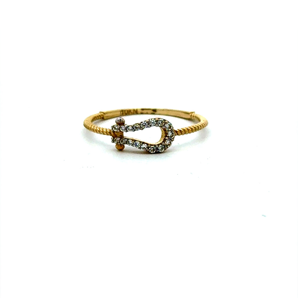 Ring Women's with CZ 7.5 1mm 10K