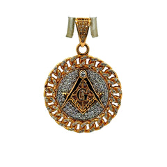 Pendant Masonic Square & Compass with CZ 40 14K
