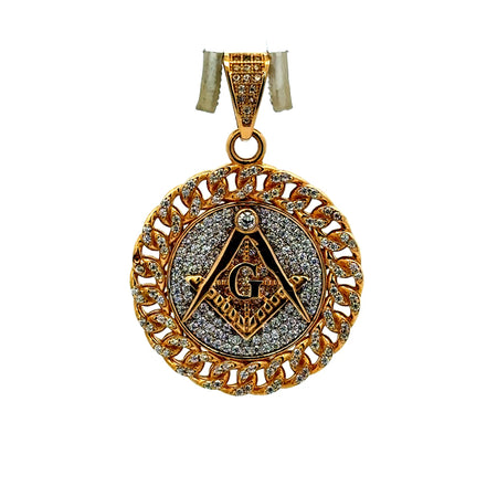 Pendant Masonic Square & Compass with CZ 40 14K