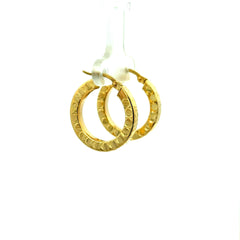 Earrings Textured Hoops 22.5 3mm 10K