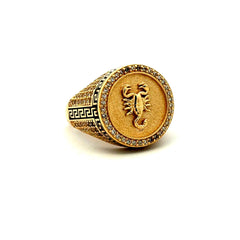 Ring Scorpion with CZ 9.5 4mm 14K
