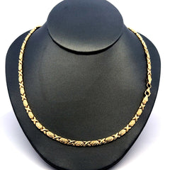 Necklaces Textured X&O with Lobster Lock 4mm 18" 10K