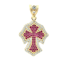 Pendant CZ-Iced Pattee Cross 42 10K