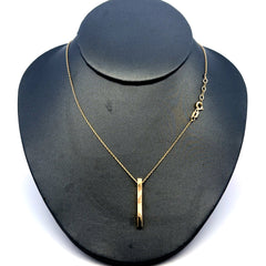 Chain Boston w Bar Pendant 0.5mm 18" 14K