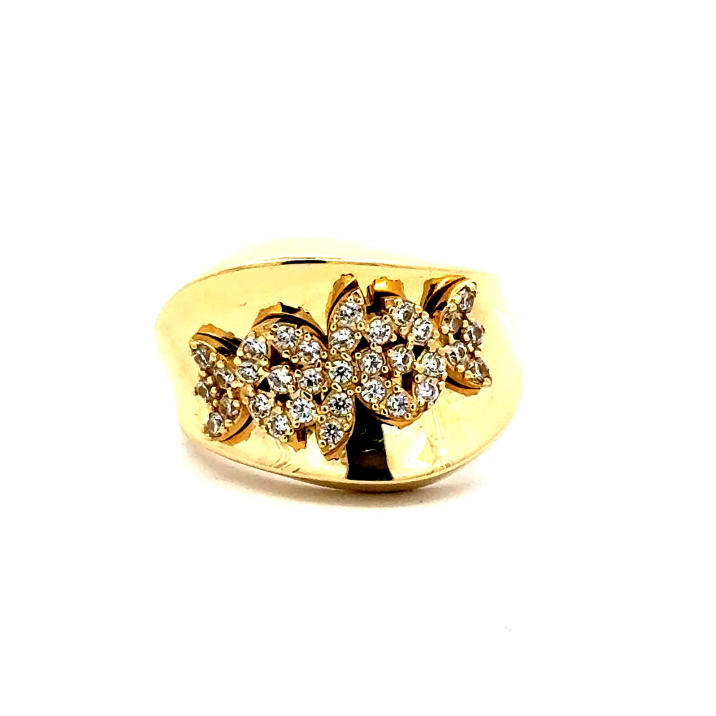Ring Women’s Contour with CZ 8 2.5mm 14K