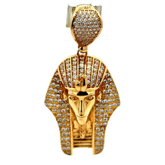 Pendant Two-Tone Pharaoh Bust with CZ 52.5 14K