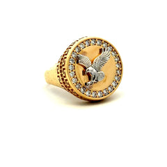 Ring Eagle with CZ 10.5 4mm 14K