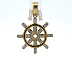 Pendant Ship’s Wheel with CZ 32.5 10K