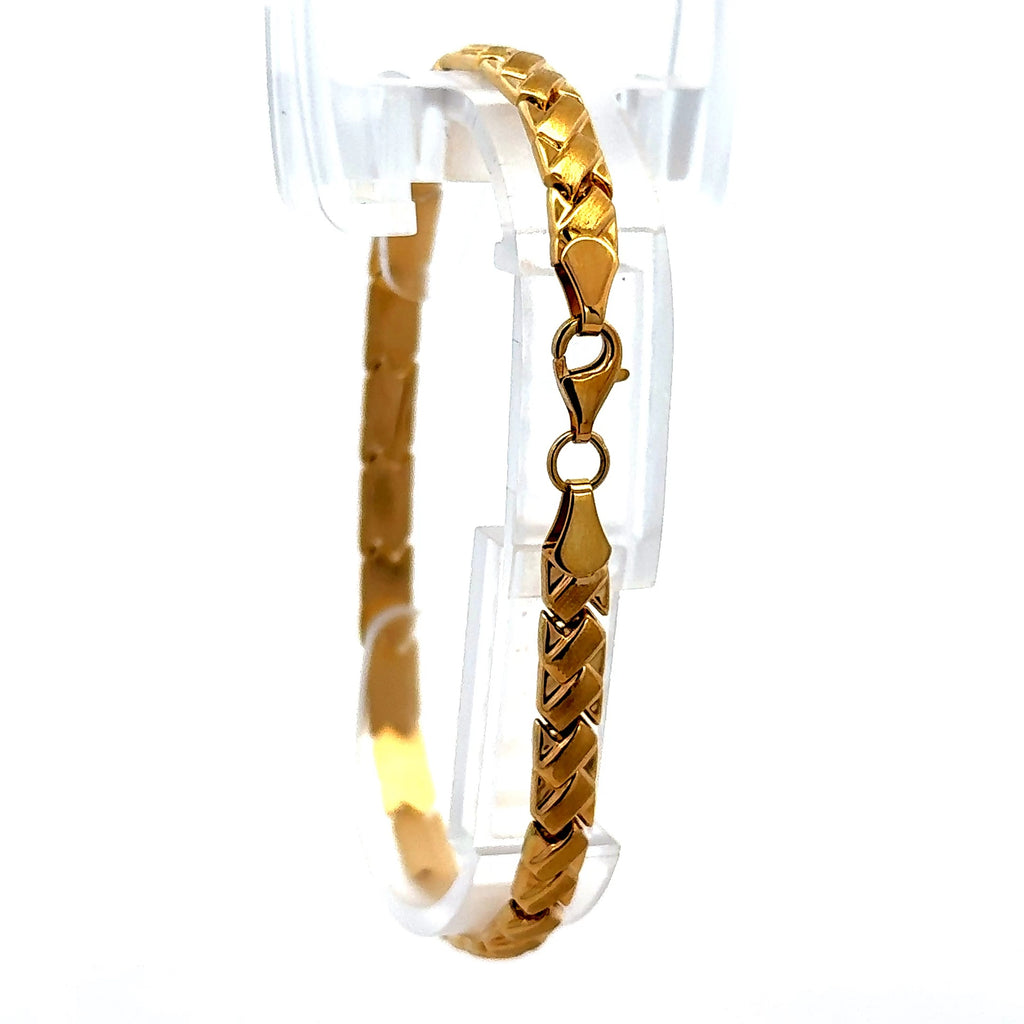 Bracelet Crossed Stampato 5mm 7.5" 10K