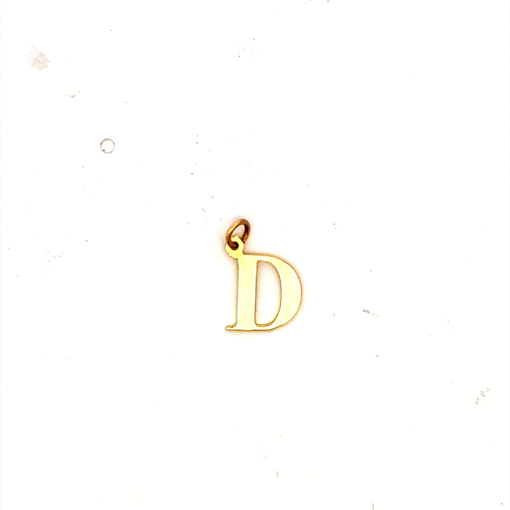 Pendant Plain Initial 'D' 11.5 14K