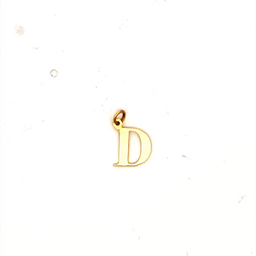 Pendant Plain Initial 'D' 11.5 14K