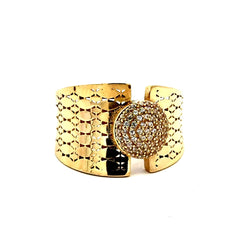 Ring Women's Symmetry & CZ 8.5 3.5mm 10K