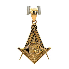 Pendant Masonic Square & Compass with CZ 46 14K