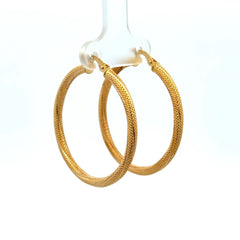 Earrings Twisted Textured Hoops 36 2.5mm 10K