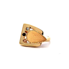 Ring Women’s Shapes & CZ 8.5 2.5mm 14K