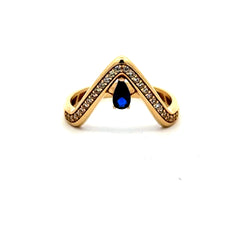 Ring Women’s Contour with CZ 8 2.5mm 14K