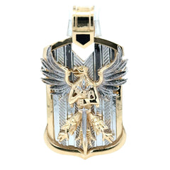 Pendant Two-Tone Mythical Animal with Sword Shield 64 10K