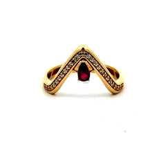 Ring Women’s Contour with CZ 8 2.5mm 14K