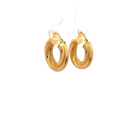 Earrings Twisted Textured Hoops 21 5mm 10K