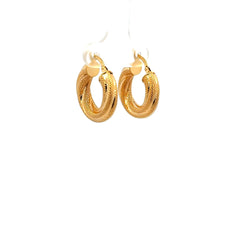 Earrings Twisted Textured Hoops 21 5mm 10K