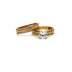 Ring CZ Bridal Set 8.5 9.5mm 14K