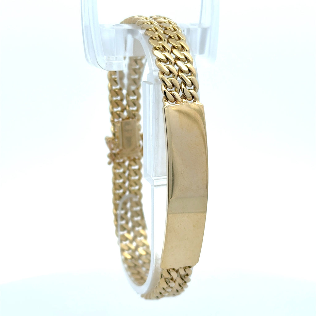 Bracelet ID Double Cuban Link 11.5mm 8" 10K