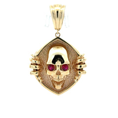 Pendant Red-Eyed Skull Grip Shield 56.5 10K