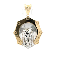 Pendant Halo Jesus Face with Crown of Thorns 59.5 10K