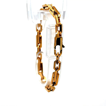 Bracelet Interlocking Anchor Box Link 6mm 8" 14K