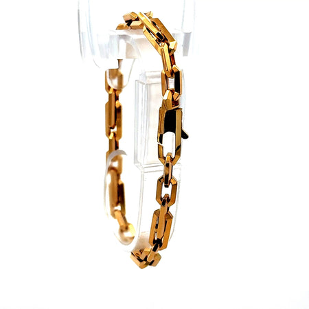 Bracelet Interlocking Anchor Box Link 6mm 8" 14K