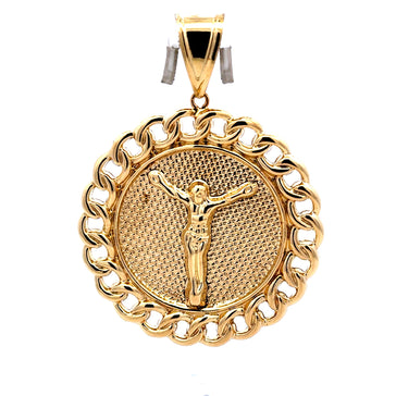 Pendant Openwork Medallion with Jesus on the Cross 65 10K