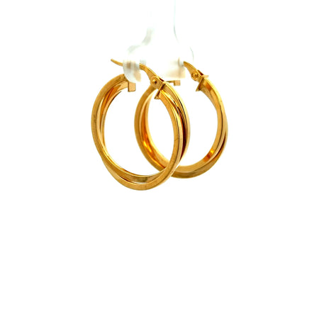 Earrings Twisted Double Hoops 26.5 3.5mm 10K