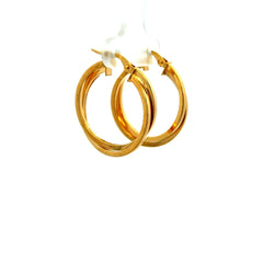 Earrings Twisted Double Hoops 26.5 3.5mm 10K