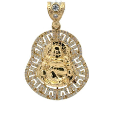 Pendant CZ Halo Seated Buddha 41.5 10K