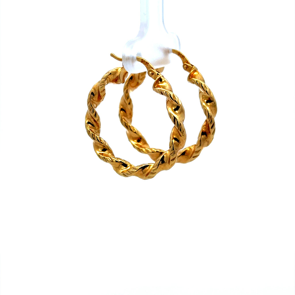 Earrings Twisted Hoops 29.5 4mm 14K