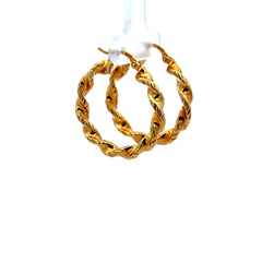Earrings Twisted Hoops 29.5 4mm 14K