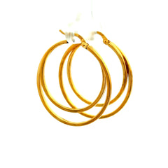 Earrings Twisted Double Hoops 35 3mm 10K
