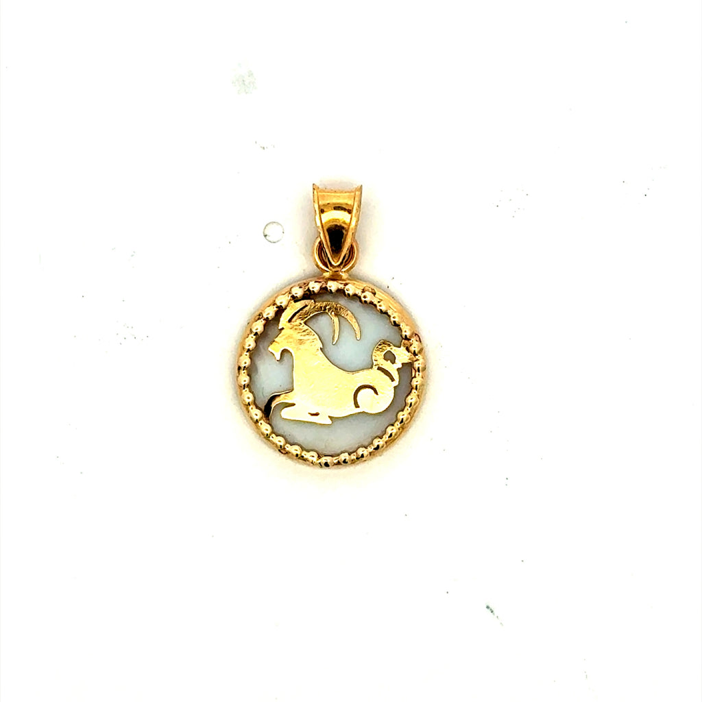 Pendant Mother-of-Pearl Zodiac Sign 21.5 10K