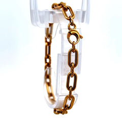 Bracelet Oval Textured Link 6mm 7" 14K