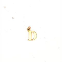 Pendant Plain Initial 'D' 11.5 14K