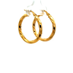 Earrings Twisted Hoops 26.5 3mm 10K