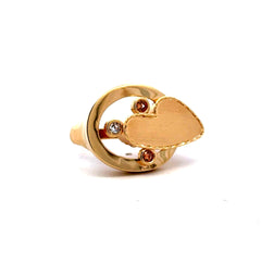 Ring Women’s Shapes & CZ 8.5 2.5mm 14K