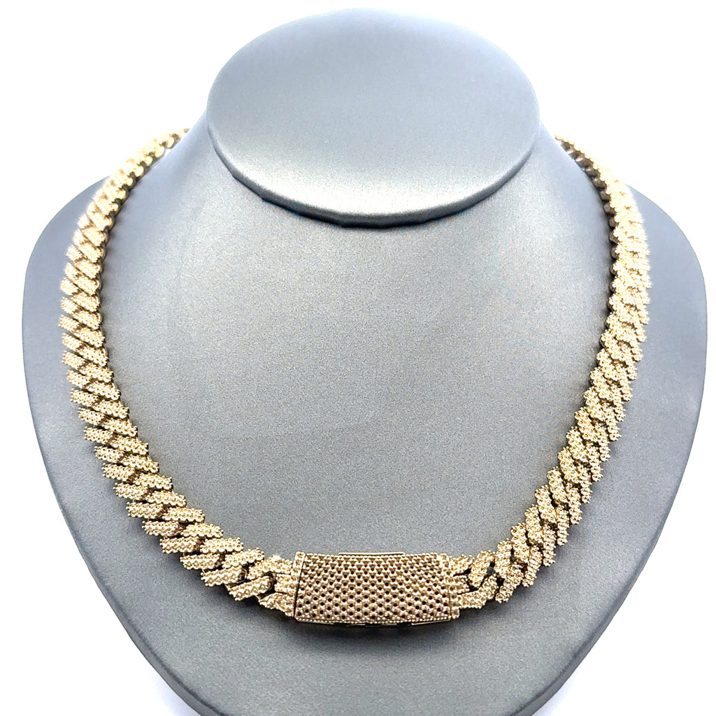 Chain Iced Cuban without Stones White Gold 9.5mm 22" 10K