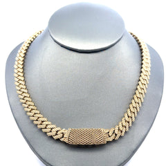 Chain Iced Cuban without Stones White Gold 9.5mm 22" 10K