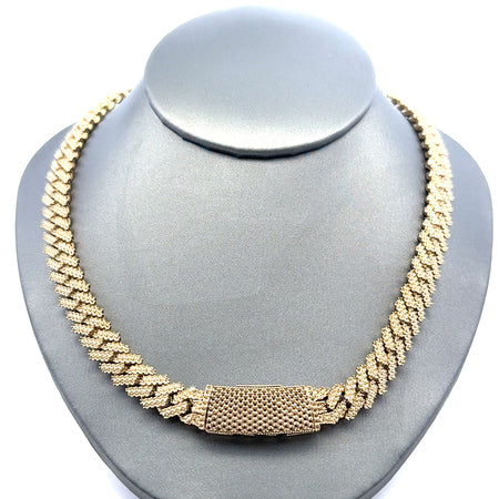 Chain Iced Cuban without Stones White Gold 9.5mm 22" 10K