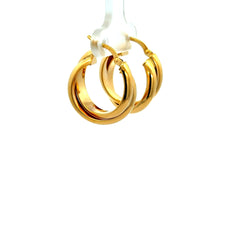 Earrings Twisted Double Hoops 22.5 7mm 10K